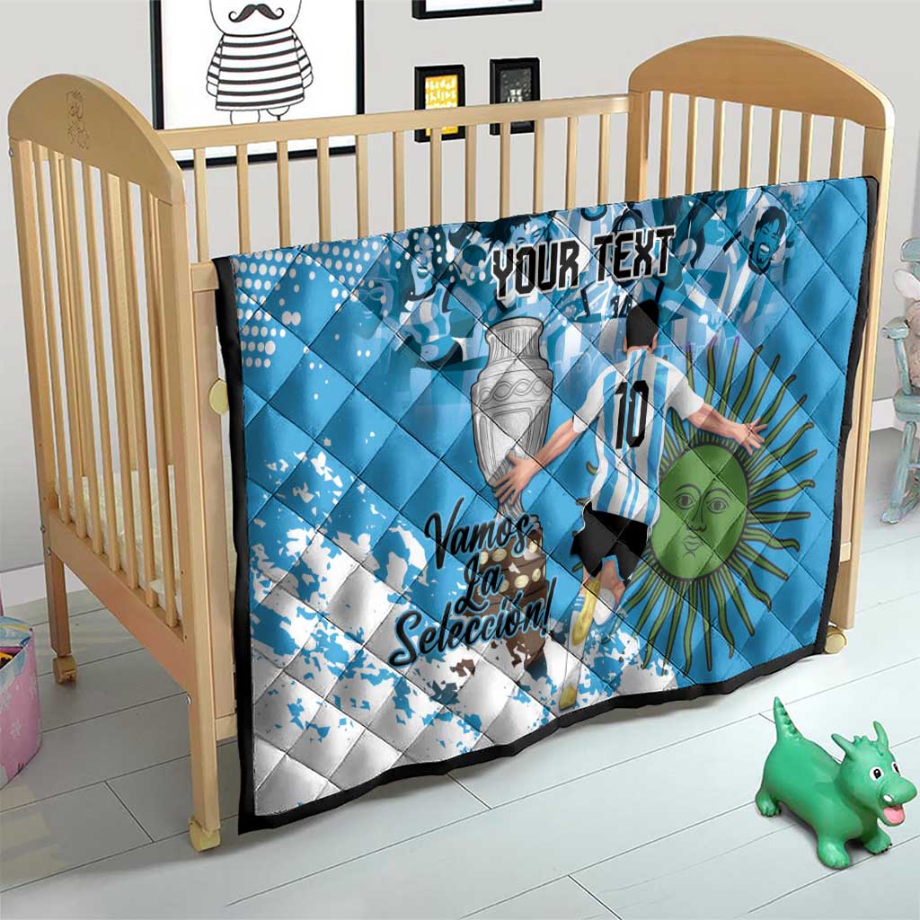 Custom Argentina Football 2024 Quilt Vamos La Seleccion We Are The Champions - Wonder Print Shop
