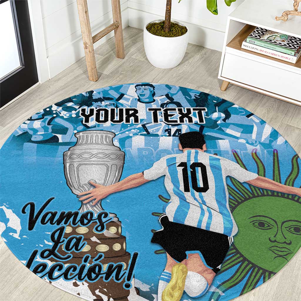 Custom Argentina Football 2024 Round Carpet Vamos La Seleccion We Are The Champions