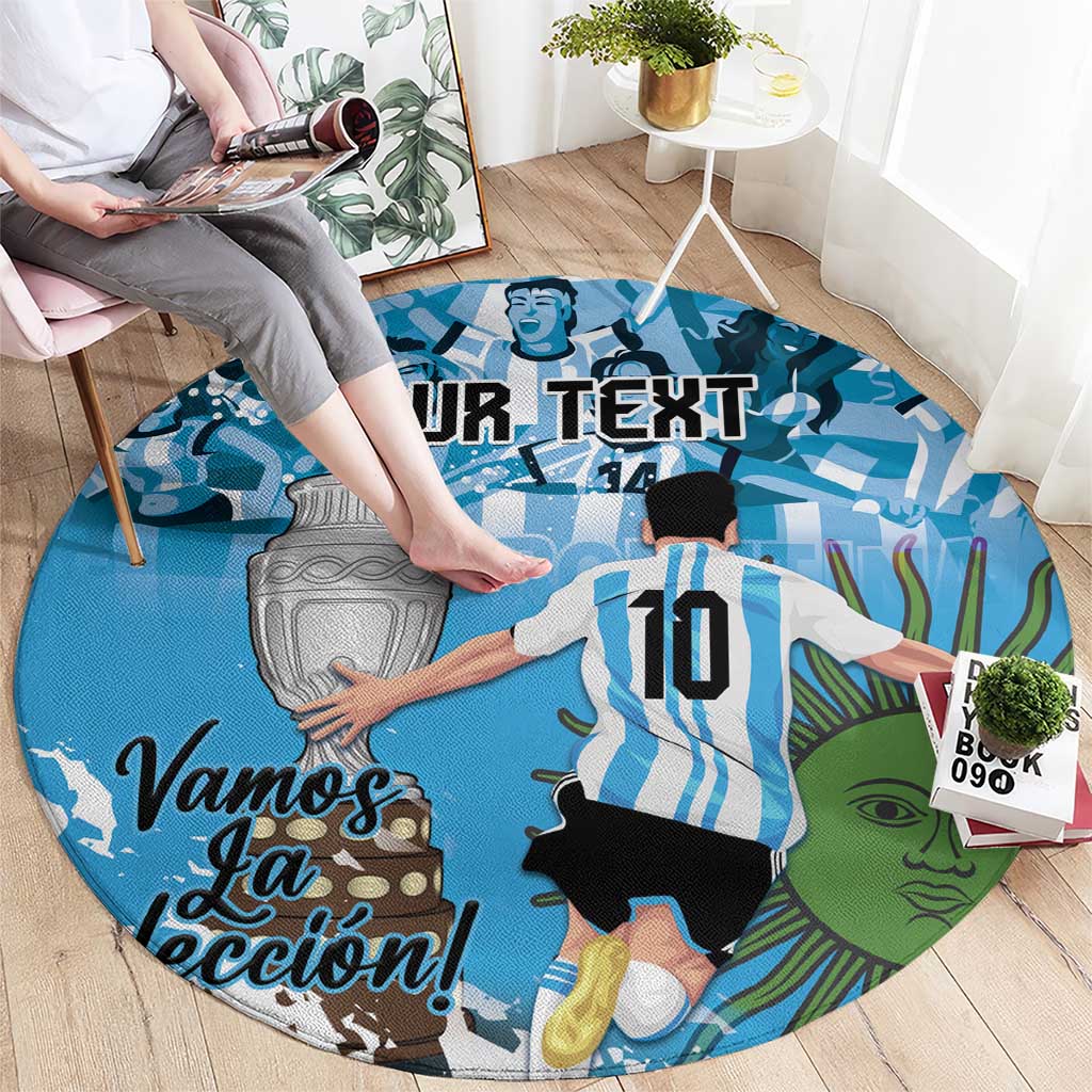 Custom Argentina Football 2024 Round Carpet Vamos La Seleccion We Are The Champions