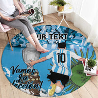 Custom Argentina Football 2024 Round Carpet Vamos La Seleccion We Are The Champions