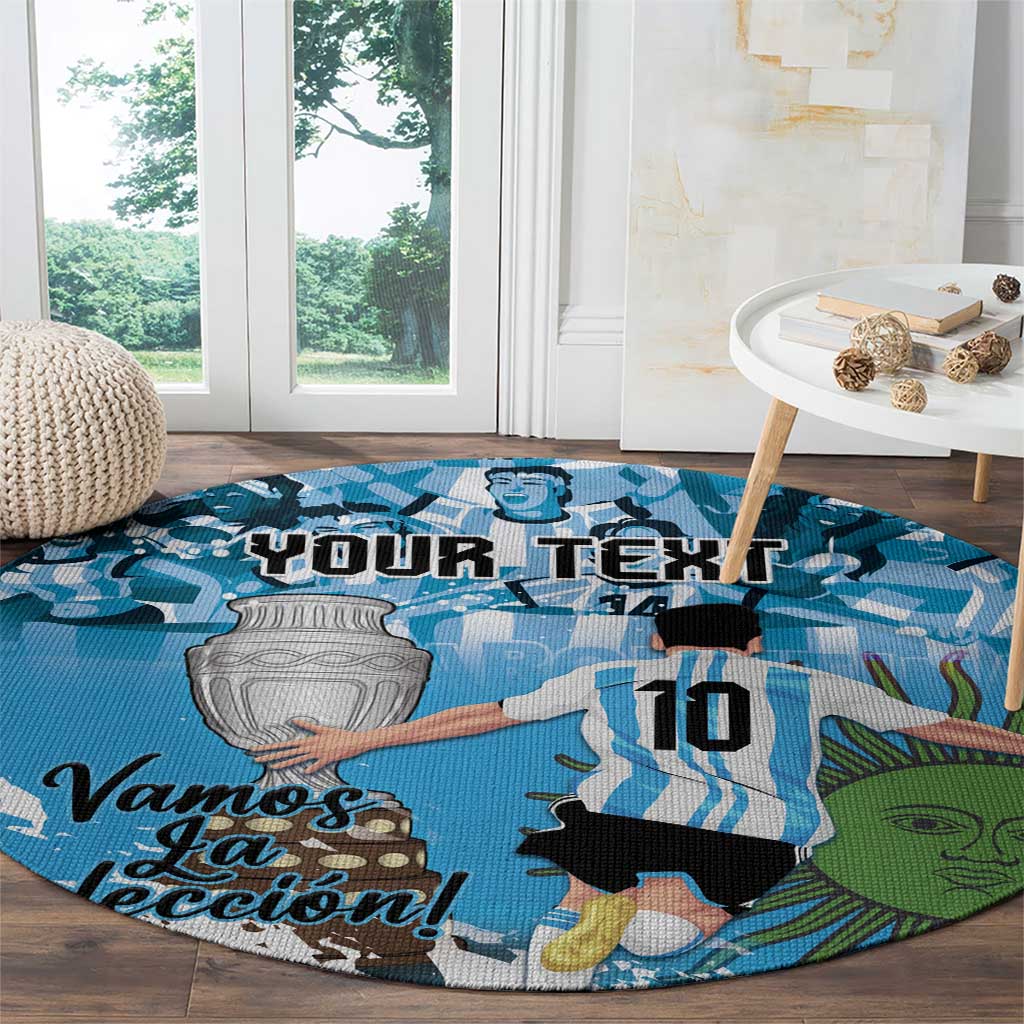 Custom Argentina Football 2024 Round Carpet Vamos La Seleccion We Are The Champions