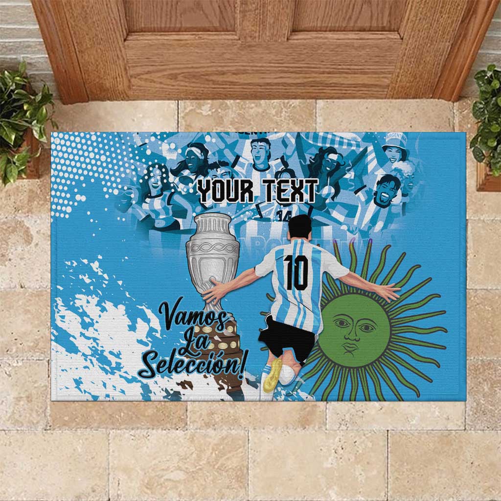Custom Argentina Football 2024 Rubber Doormat Vamos La Seleccion We Are The Champions - Wonder Print Shop