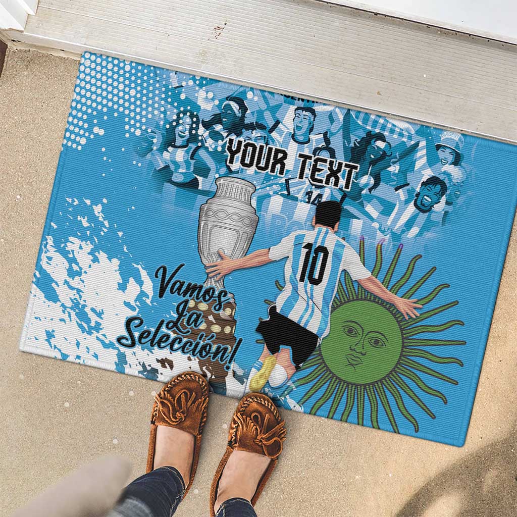 Custom Argentina Football 2024 Rubber Doormat Vamos La Seleccion We Are The Champions - Wonder Print Shop