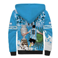 Custom Argentina Football 2024 Sherpa Hoodie Vamos La Seleccion We Are The Champions - Wonder Print Shop