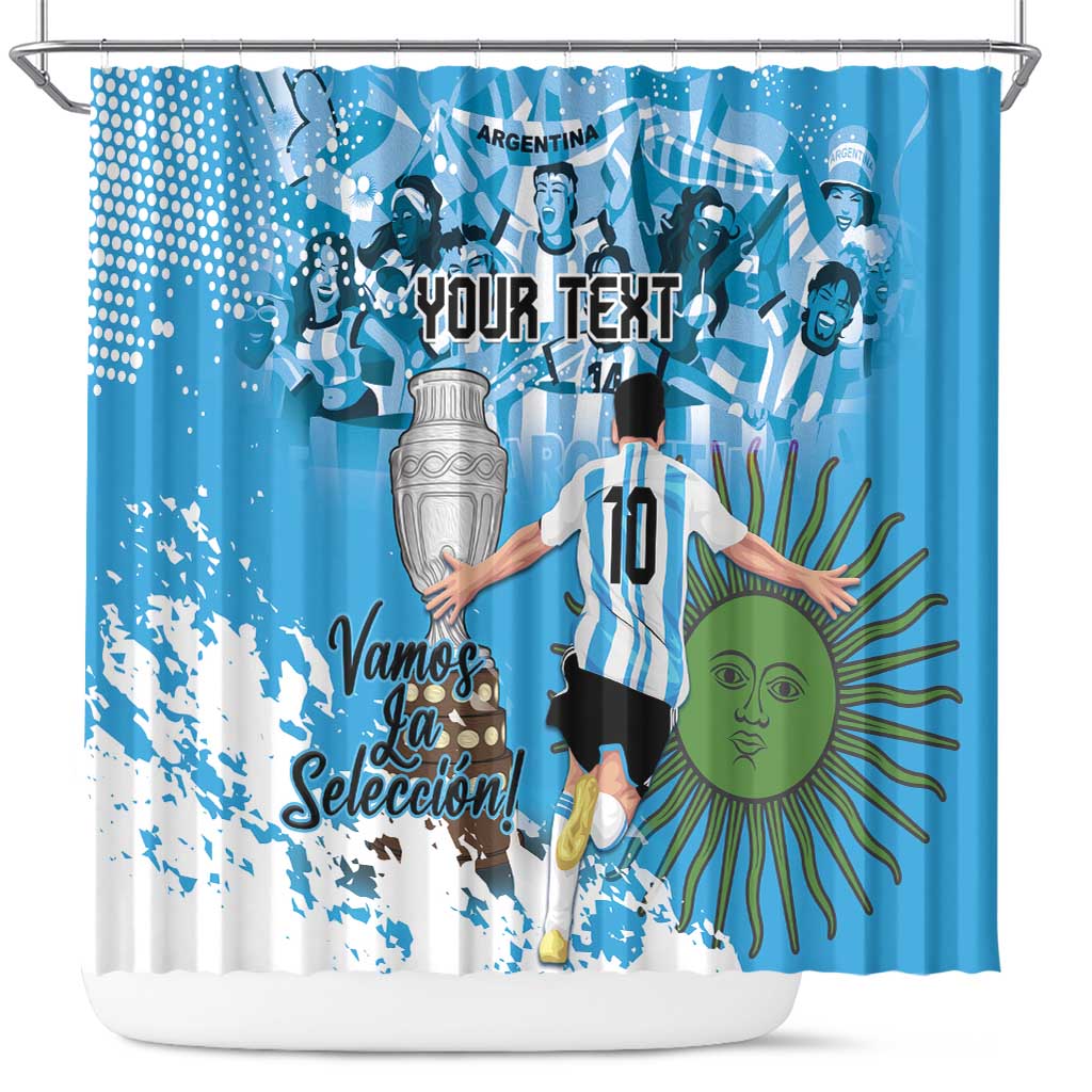 Custom Argentina Football 2024 Shower Curtain Vamos La Seleccion We Are The Champions