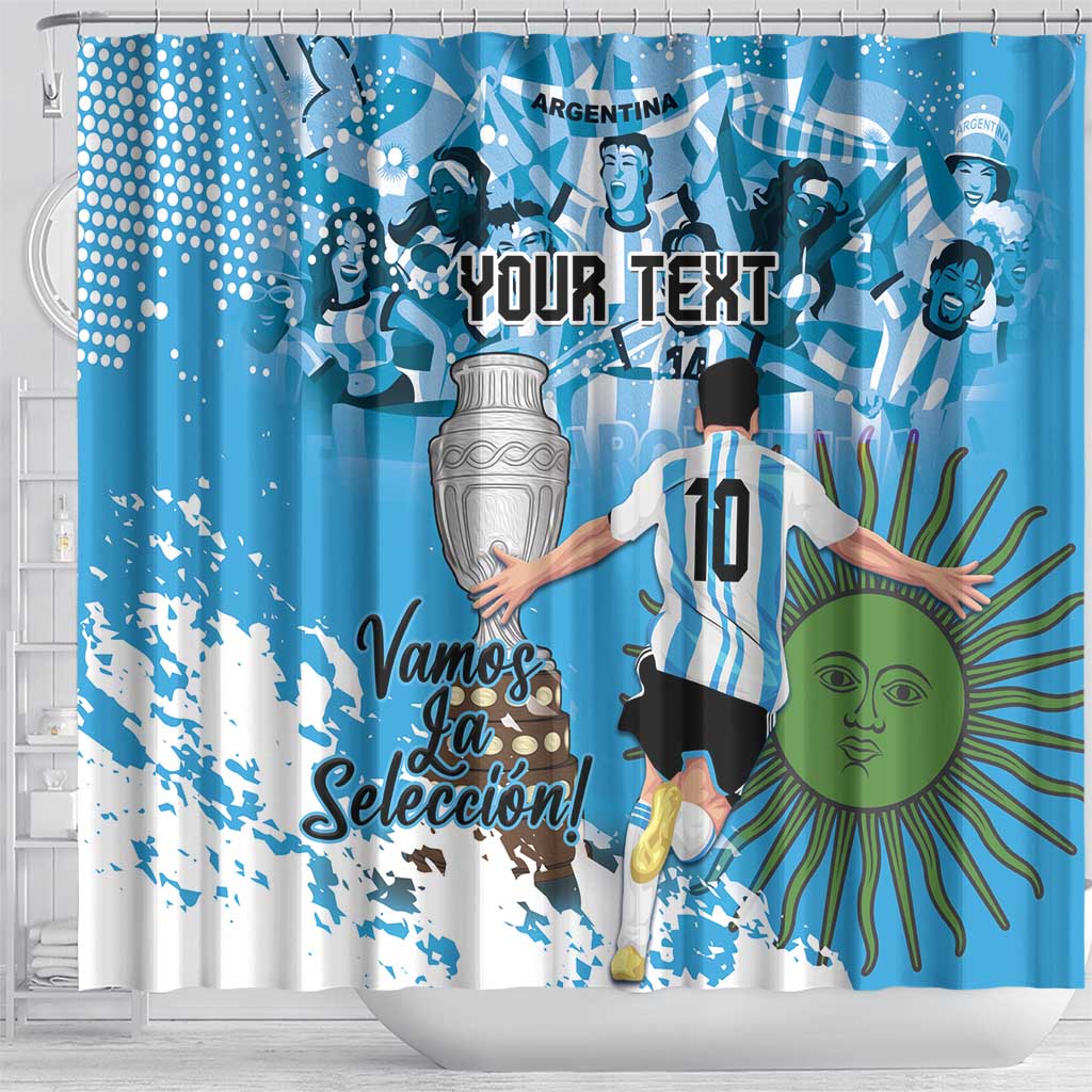 Custom Argentina Football 2024 Shower Curtain Vamos La Seleccion We Are The Champions