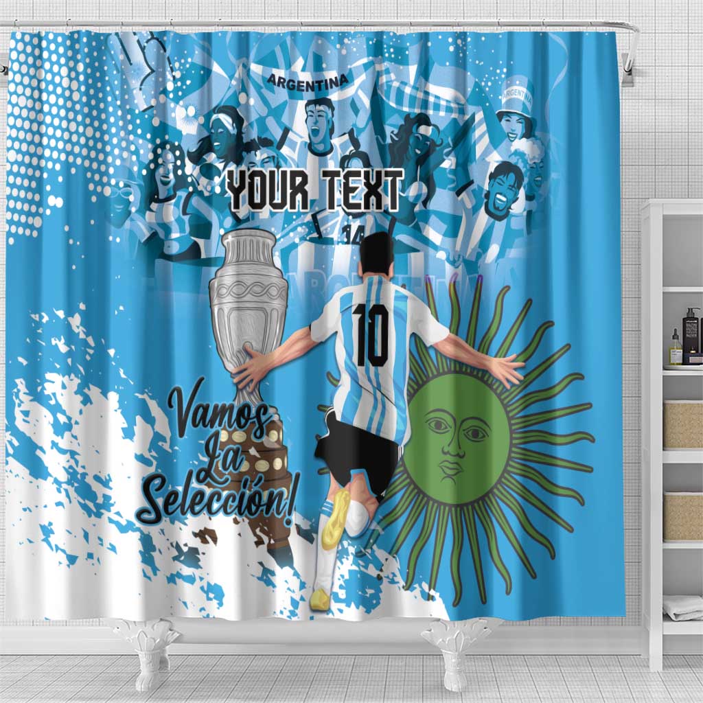 Custom Argentina Football 2024 Shower Curtain Vamos La Seleccion We Are The Champions