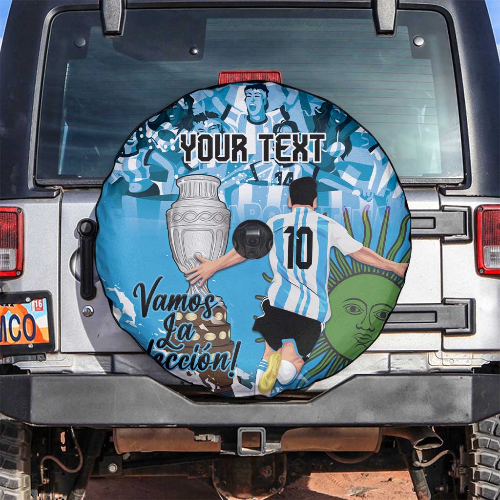 Custom Argentina Football 2024 Spare Tire Cover Vamos La Seleccion We Are The Champions - Wonder Print Shop