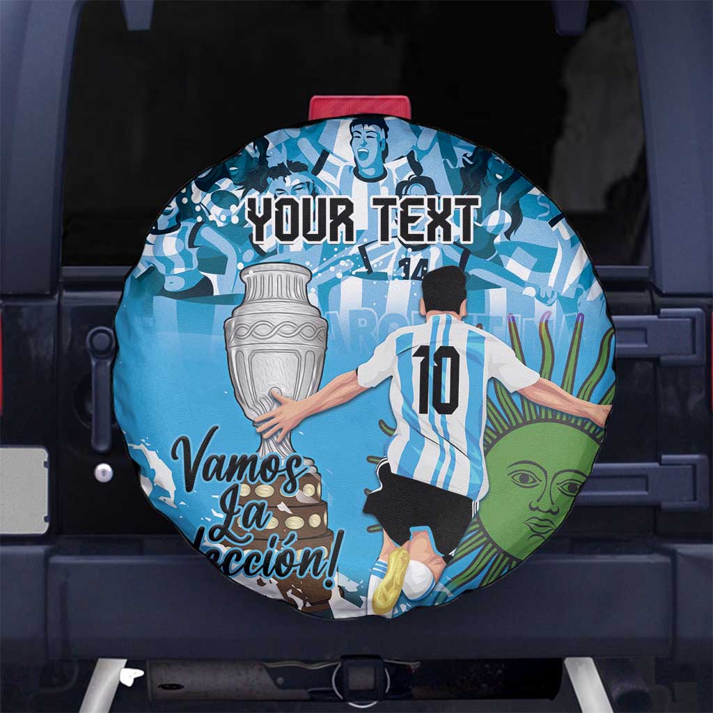 Custom Argentina Football 2024 Spare Tire Cover Vamos La Seleccion We Are The Champions - Wonder Print Shop
