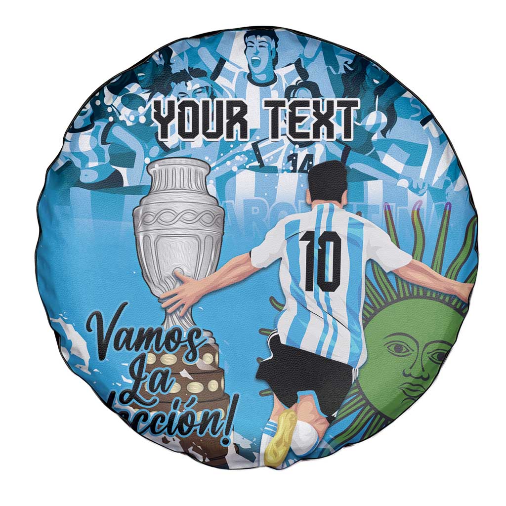 Custom Argentina Football 2024 Spare Tire Cover Vamos La Seleccion We Are The Champions - Wonder Print Shop