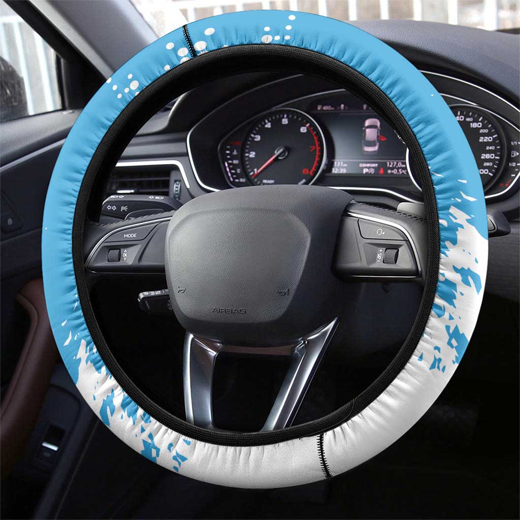 Argentina Football 2024 Steering Wheel Cover Vamos La Seleccion We Are The Champions - Wonder Print Shop