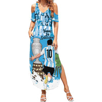 Custom Argentina Football 2024 Summer Maxi Dress Vamos La Seleccion We Are The Champions - Wonder Print Shop