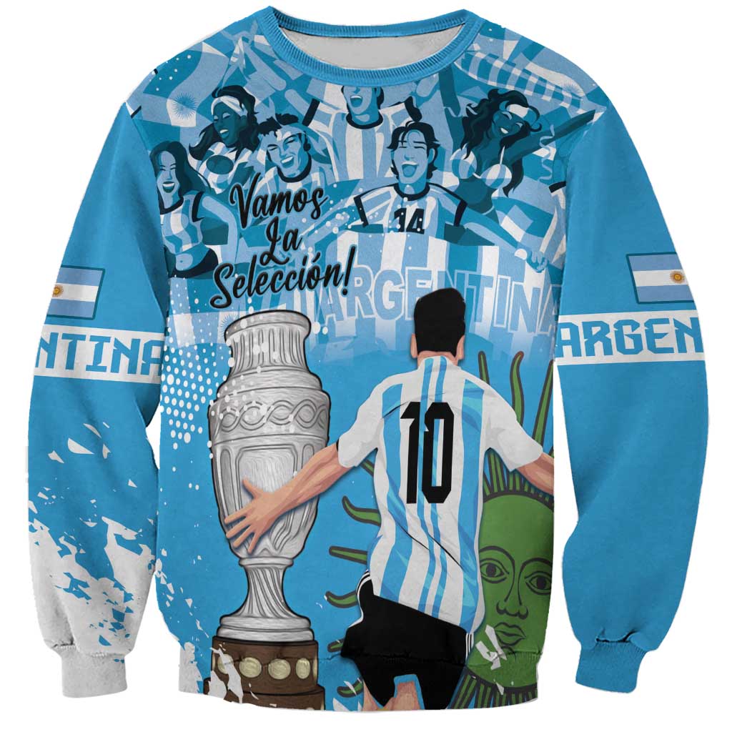 Custom Argentina Football 2024 Sweatshirt Vamos La Seleccion We Are The Champions - Wonder Print Shop