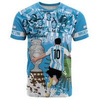 Custom Argentina Football 2024 T Shirt Vamos La Seleccion We Are The Champions - Wonder Print Shop