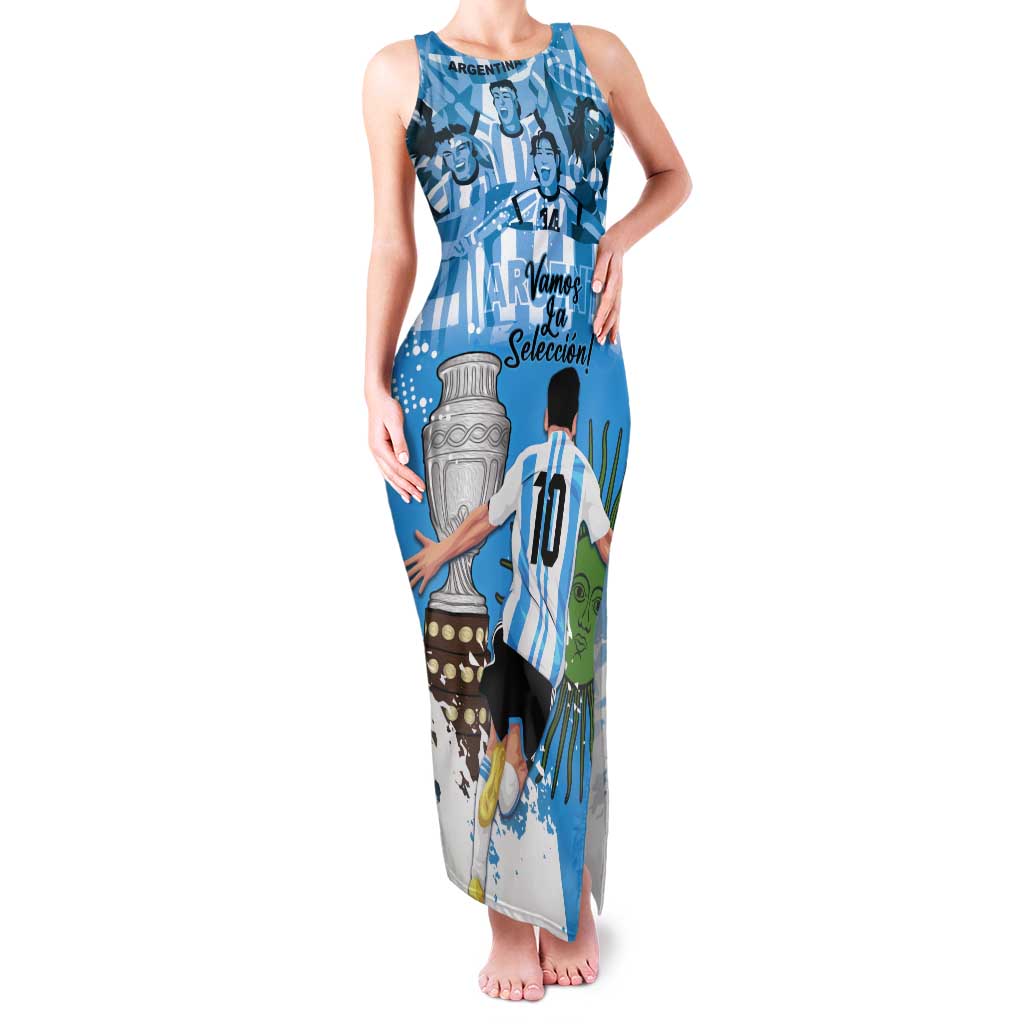 Custom Argentina Football 2024 Tank Maxi Dress Vamos La Seleccion We Are The Champions - Wonder Print Shop