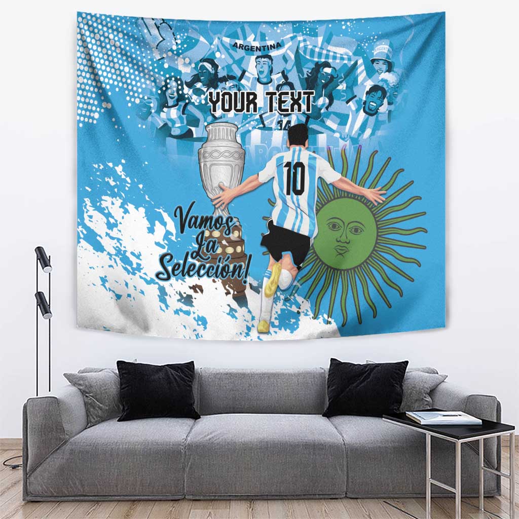 Custom Argentina Football 2024 Tapestry Vamos La Seleccion We Are The Champions - Wonder Print Shop
