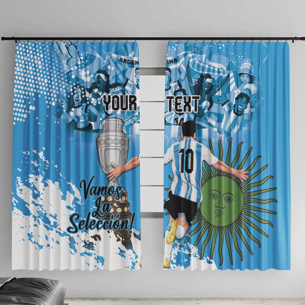 Custom Argentina Football 2024 Window Curtain Vamos La Seleccion We Are The Champions - Wonder Print Shop