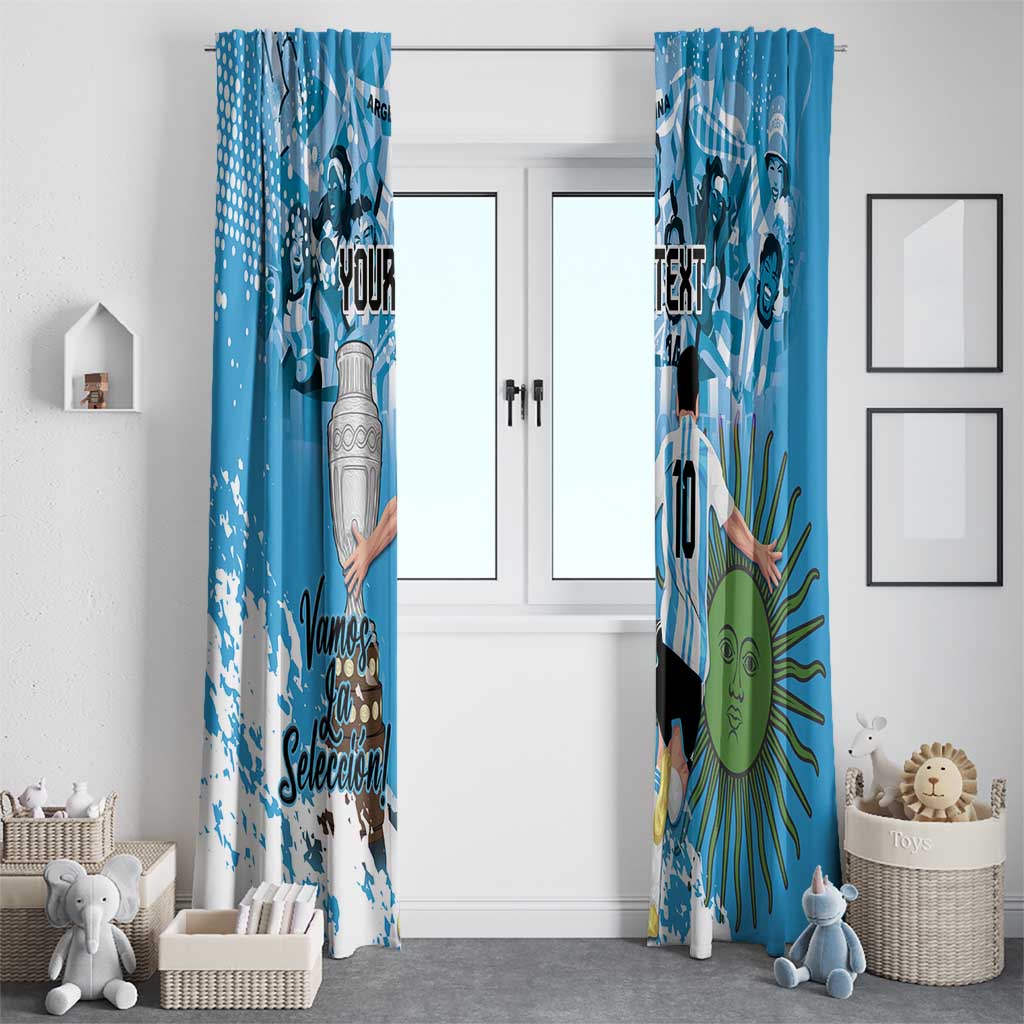 Custom Argentina Football 2024 Window Curtain Vamos La Seleccion We Are The Champions - Wonder Print Shop