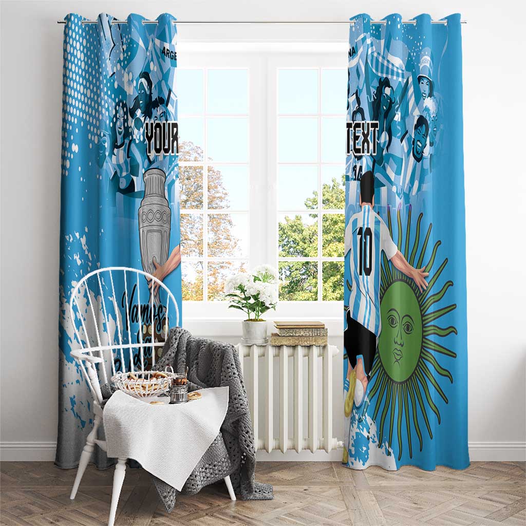 Custom Argentina Football 2024 Window Curtain Vamos La Seleccion We Are The Champions - Wonder Print Shop