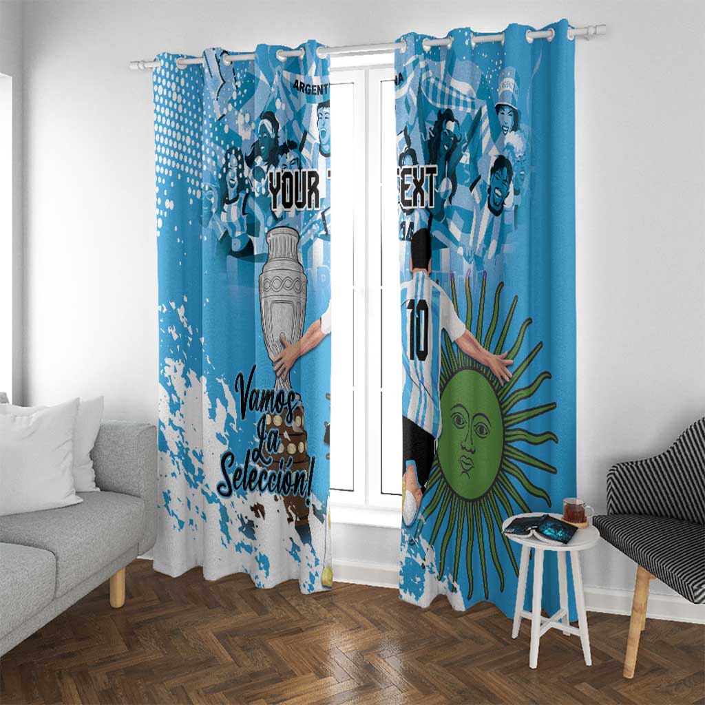 Custom Argentina Football 2024 Window Curtain Vamos La Seleccion We Are The Champions - Wonder Print Shop