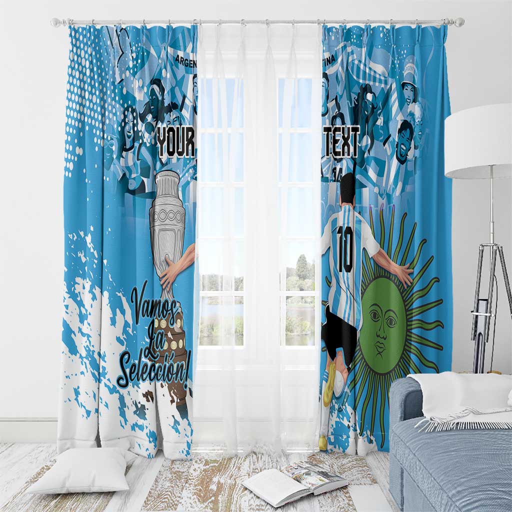 Custom Argentina Football 2024 Window Curtain Vamos La Seleccion We Are The Champions - Wonder Print Shop