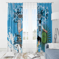 Custom Argentina Football 2024 Window Curtain Vamos La Seleccion We Are The Champions - Wonder Print Shop