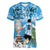Custom Argentina Football 2024 Women V-Neck T-Shirt Vamos La Seleccion We Are The Champions - Wonder Print Shop