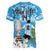 Custom Argentina Football 2024 Women V-Neck T-Shirt Vamos La Seleccion We Are The Champions - Wonder Print Shop