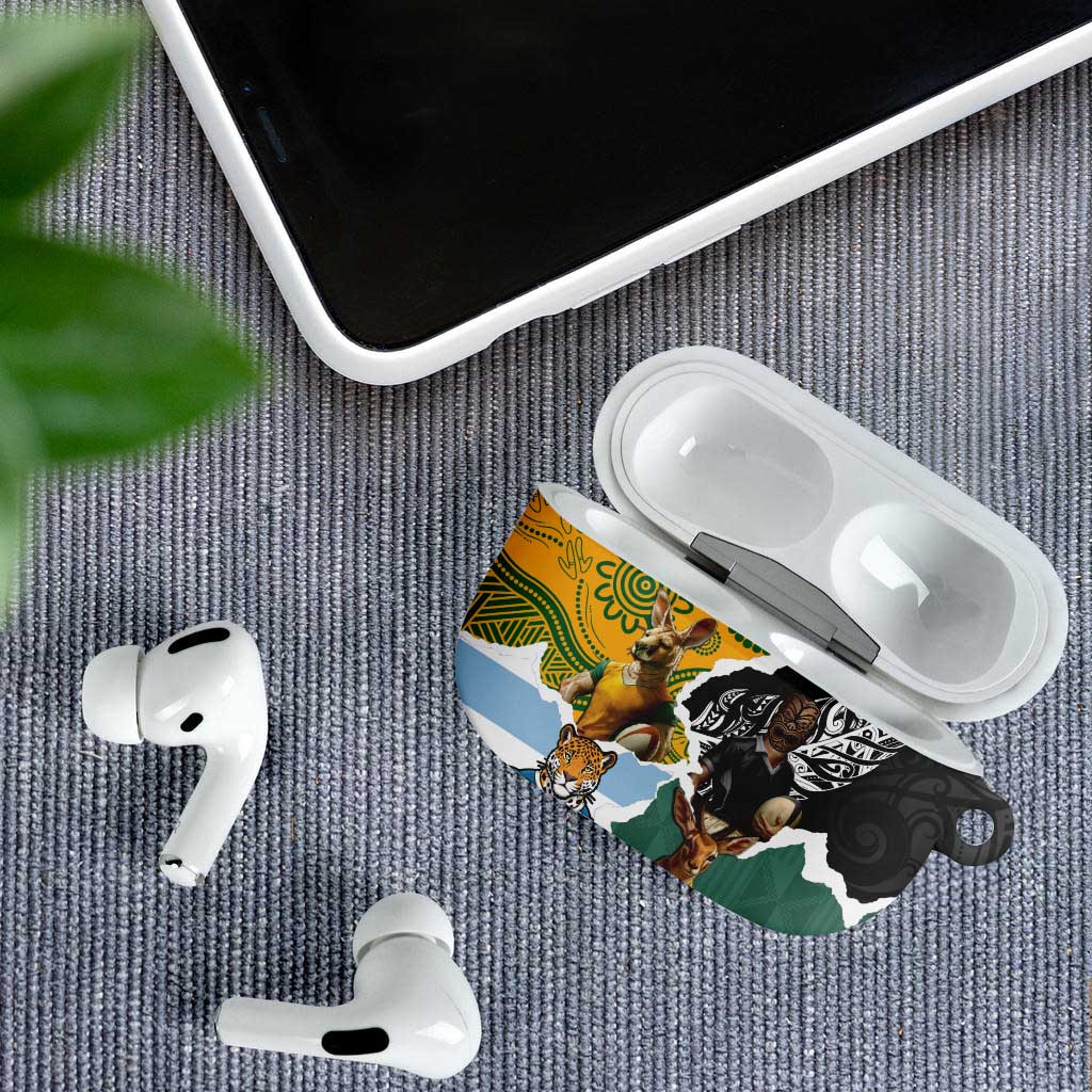Rugby 2025 Championship AirPods Case Southern Hemisphere Countries Mascots - Wonder Print Shop