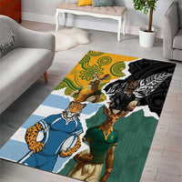 Rugby 2025 Championship Area Rug Southern Hemisphere Countries Mascots - Wonder Print Shop