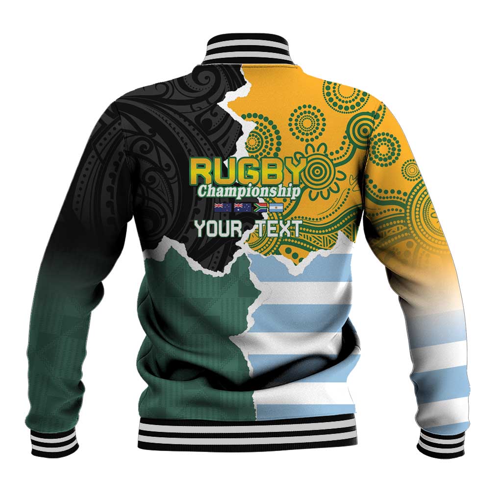 Personalised Rugby 2025 Championship Baseball Jacket Southern Hemisphere Countries Mascots - Wonder Print Shop