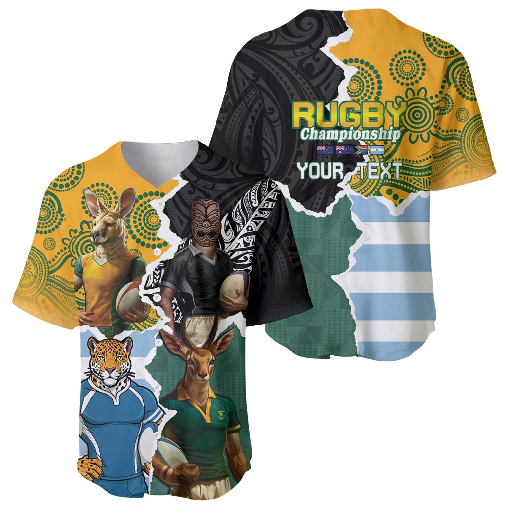 Personalised Rugby 2025 Championship Baseball Jersey Southern Hemisphere Countries Mascots - Wonder Print Shop