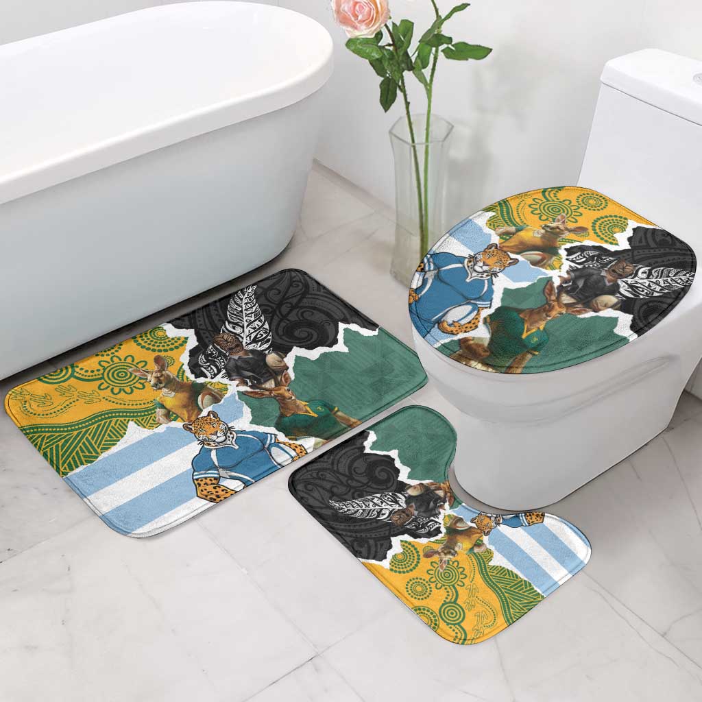 Rugby 2025 Championship Bathroom Set Southern Hemisphere Countries Mascots - Wonder Print Shop
