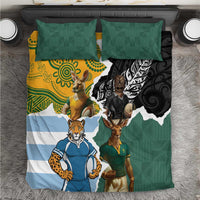 Rugby 2025 Championship Bedding Set Southern Hemisphere Countries Mascots - Wonder Print Shop