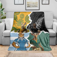 Rugby 2025 Championship Blanket Southern Hemisphere Countries Mascots - Wonder Print Shop