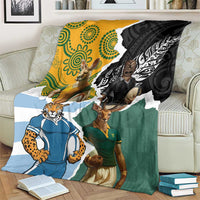 Rugby 2025 Championship Blanket Southern Hemisphere Countries Mascots - Wonder Print Shop