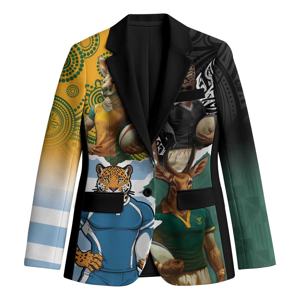 Personalised Rugby 2025 Championship Blazer Southern Hemisphere Countries Mascots - Wonder Print Shop