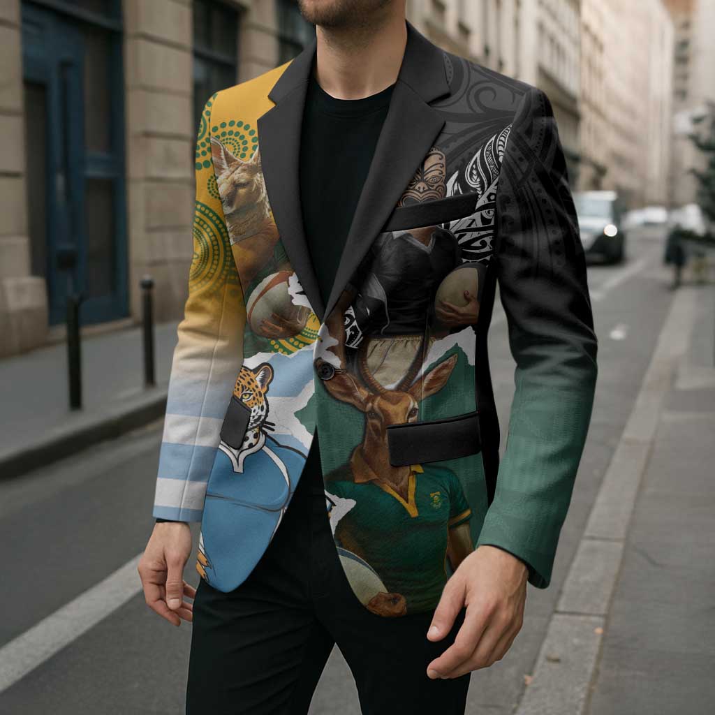 Personalised Rugby 2025 Championship Blazer Southern Hemisphere Countries Mascots - Wonder Print Shop