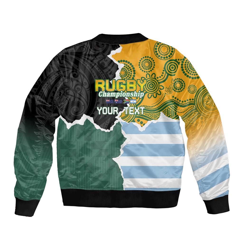 Personalised Rugby 2025 Championship Bomber Jacket Southern Hemisphere Countries Mascots - Wonder Print Shop