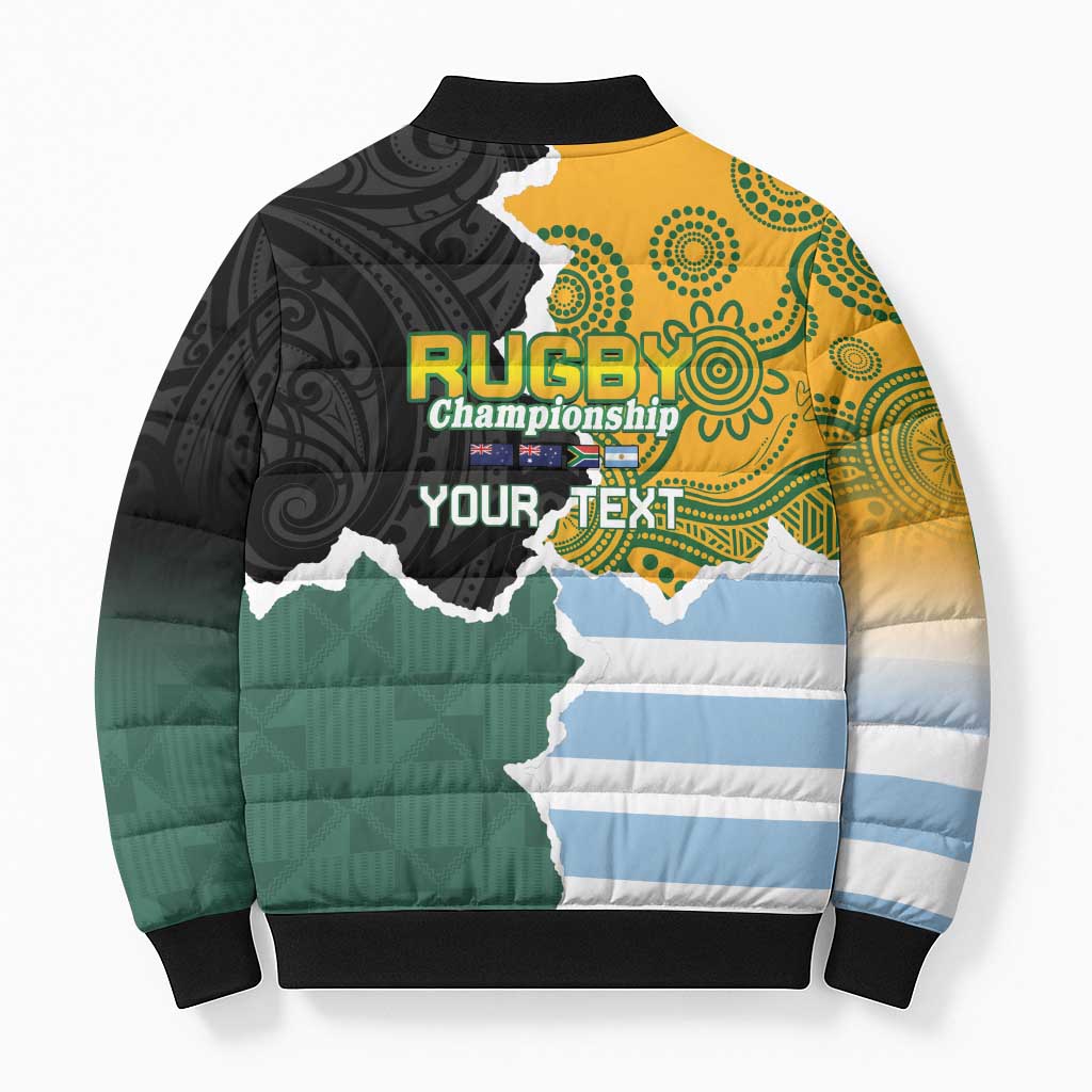 Personalised Rugby 2025 Championship Bomber Puffer Jacket Southern Hemisphere Countries Mascots - Wonder Print Shop