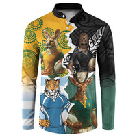 Personalised Rugby 2025 Championship Button Sweatshirt Southern Hemisphere Countries Mascots - Wonder Print Shop