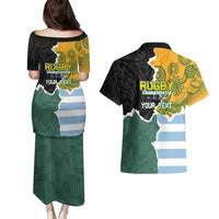 Personalised Rugby 2025 Championship Couples Matching Puletasi and Hawaiian Shirt Southern Hemisphere Countries Mascots - Wonder Print Shop