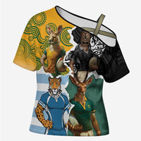 Personalised Rugby 2025 Championship Cross Shoulder Shirt Southern Hemisphere Countries Mascots - Wonder Print Shop
