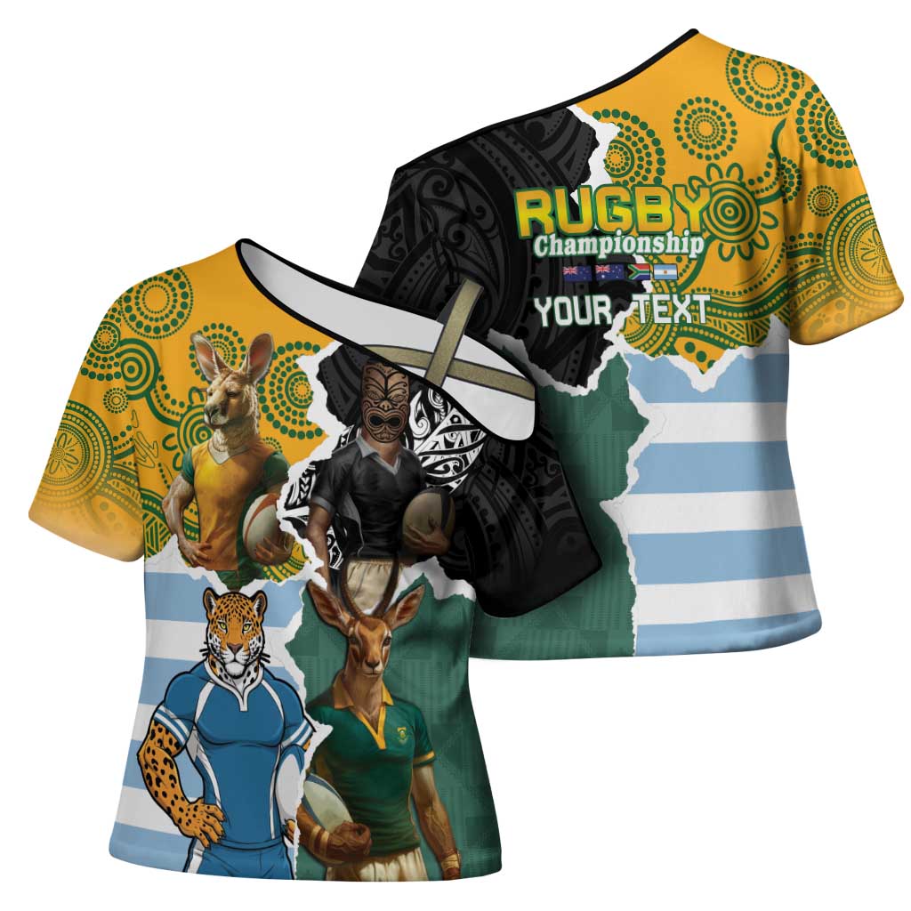 Personalised Rugby 2025 Championship Cross Shoulder Shirt Southern Hemisphere Countries Mascots - Wonder Print Shop