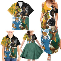Personalised Rugby 2025 Championship Family Matching Summer Maxi Dress and Hawaiian Shirt Southern Hemisphere Countries Mascots - Wonder Print Shop