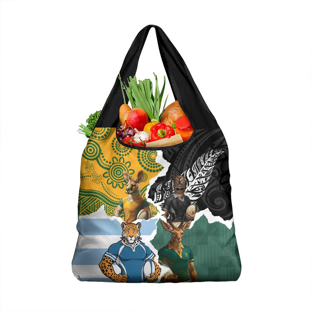 Rugby 2025 Championship Grocery Bag Southern Hemisphere Countries Mascots - Wonder Print Shop