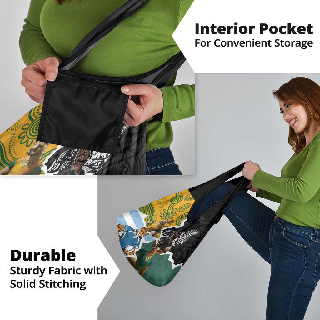 Rugby 2025 Championship Grocery Bag Southern Hemisphere Countries Mascots - Wonder Print Shop