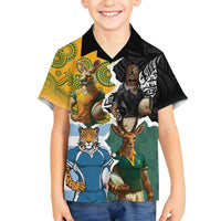 Personalised Rugby 2025 Championship Hawaiian Shirt Southern Hemisphere Countries Mascots - Wonder Print Shop