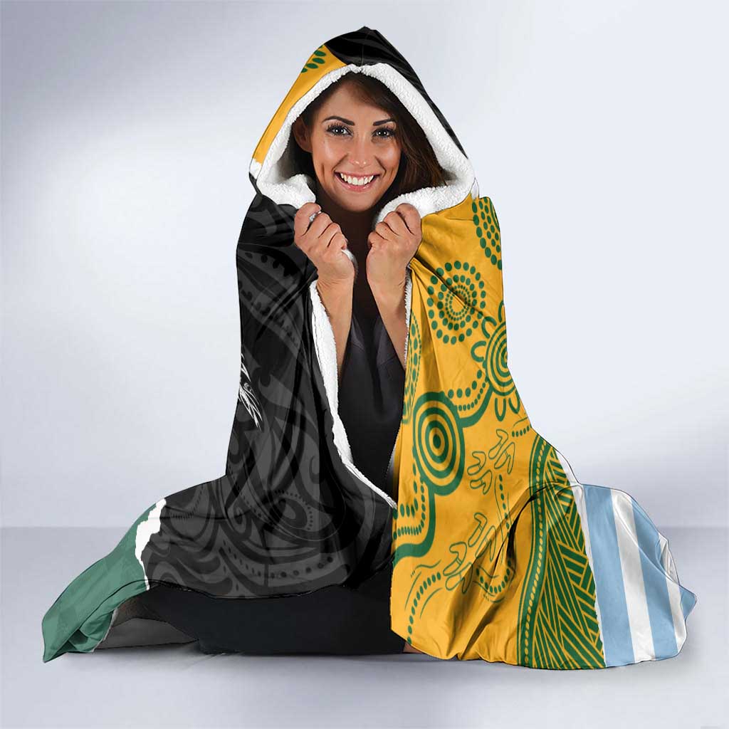 Rugby 2025 Championship Hooded Blanket Southern Hemisphere Countries Mascots - Wonder Print Shop