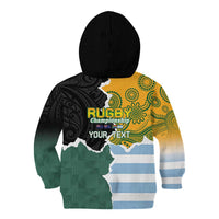 Personalised Rugby 2025 Championship Kid Hoodie Southern Hemisphere Countries Mascots - Wonder Print Shop